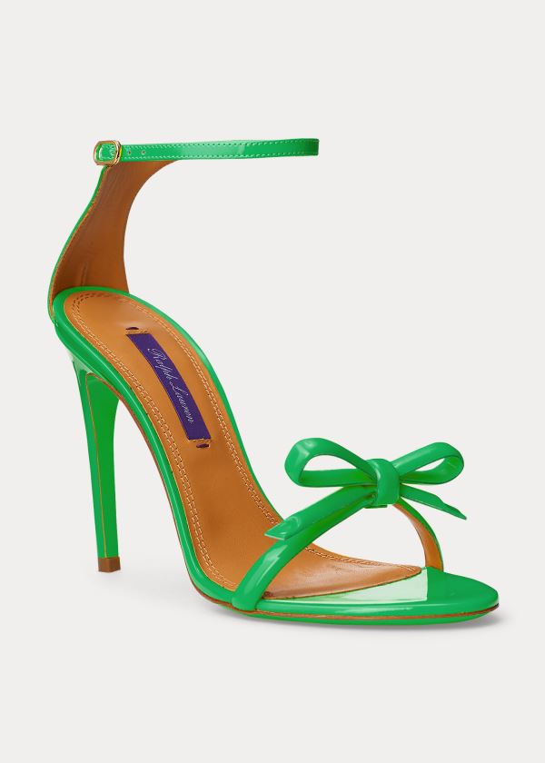 Sandalias Ralph Lauren Mujer Verdes - Jennefer Bow Patent - CXHMG1358